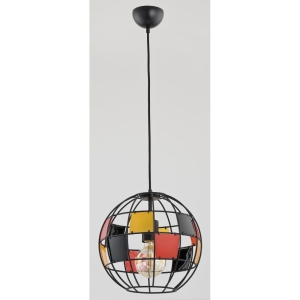 Nowoczesna kolorowa lampa wisząca metalowy kulisty klosz typu klatka Basket Alfa 60359 E27 90cm x 31cm