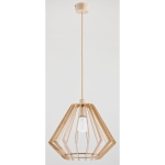 Pojedyncza lampa wisząca w stylu boho z drewnianymi listwami Noel Alfa 60319 E27 95cm x 44cm