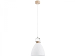 Pojedyncza lampa wisząca w stylu skandynawskim z białym szklanym kloszem i stalową rączką Hermina Alfa 9642 E27 100cm x 22cm
