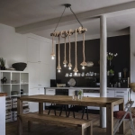 Lampa wisząca na łańcuchu metalowa belka i naturalna lina konopna Ideal Lux 134826 Canapa 6xE27