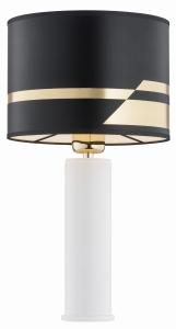 Lampa nocna stołowa Argon 4232 Almada 46cm x 25cm czarny biały złoty