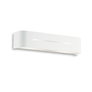Biały metalowy rozcięty kinkiet z szybkami Ideal Lux 051963 Posta 2xE14 36cm