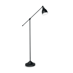 Czarna lampa stojąca podłogowa z przegubem Ideal Lux 003528 Newton E27 150cm x 26cm
