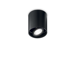Czarna lampa sufitowa walec punktowa spot regulowana Ideal Lux 243924 Mood GU10 9cm x 9cm