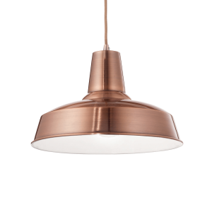 Miedziana klasyczna metalowa lampa wisząca do kuchni Ideal Lux 093697 Moby E27 35cm x 120cm
