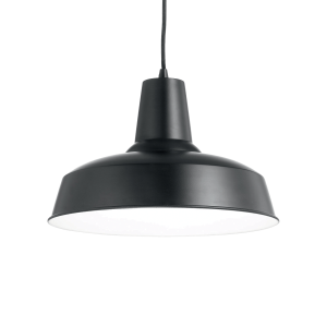 Czarna klasyczna metalowa lampa wisząca do kuchni Ideal Lux 093659 Moby E27 35cm x 120cm