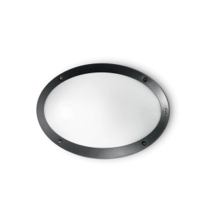 Czarna zewnętrzna lampa ścienna sufitowa z żywicy antykoryzyjnej Ideal Lux 096704 Maddi-1 E27 IP66