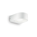 Biała zewnętrzna lampa ścienna dyskretny kinkiet elewacyjny Ideal Lux 018522 Iko E27 IP54