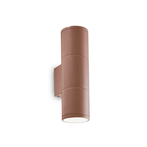 Kawowa zewnętrzna lampa ścienna kinkiet elewacyjny walec światło góra - dół Ideal Lux 163635 Gun 2xGU10 IP44