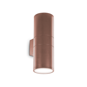 Kawowa zewnętrzna lampa ścienna kinkiet walec na elewację światło góra - dół Ideal Lux 163611 Gun 2xE27 IP54