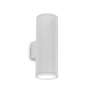 Biała zewnętrzna lampa ścienna kinkiet walec na elewację światło góra - dół Ideal Lux 092300 Gun 2xE27 IP54