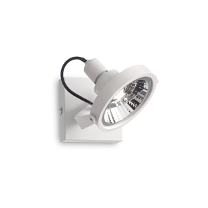 Biały regulowany reflektor Ideal Lux 200194 Glim ES111 z żarówką