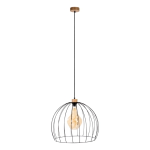 Lampa wisząca metalowy abażur z drewnem kulisty ażurowa osłona żarówki loft skandynawska Britop 1882974 Coop 1xE27 49cm