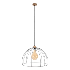 Lampa wisząca metalowy abażur z prętów czarny industrialny loftowy na żarówkę dekoracyjną kopuła Britop 1883974 Coop 1xE27