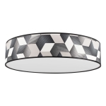 Lampa sufitowa plafon abażur z geometrycznym wzorem biały beżowy grafitowy Britop 4885802 Espacio 4xE27 58cm