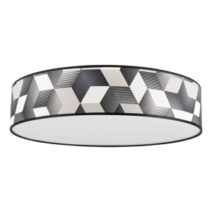 Lampa sufitowa plafon abażur z geometrycznym wzorem biały beżowy grafitowy Britop 4885802 Espacio 4xE27 58cm