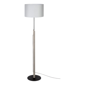 Lampa podłogowa stojąca drewniana noga sosnowa szara z abażurem z tkaniny Britop 762217104 Colette Grey 1xE27 155x40cm