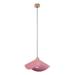 Lampa wisząca falisty abażur z tkaniny różowy Britop 1614519174 Hattu 1xE27 40cm