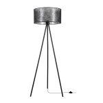 Lampa podłogowa nowoczesna trójnóg metalowy czarny abażur flizelinowy Britop 151920104 Nevoa 1xE27