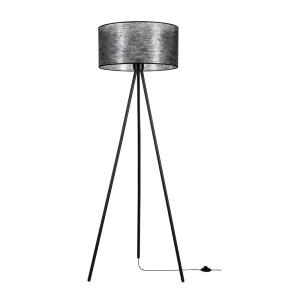 Lampa podłogowa nowoczesna trójnóg metalowy czarny abażur flizelinowy Britop 151920104 Nevoa 1xE27