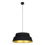 Lampa wisząca dwa połączone abażury czarno złote Britop 150019104 Preto Gold 1xE27