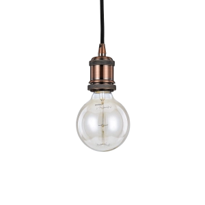 Lampa wisząca z miedzianym gwintem na czarnym kablu Ideal Lux 122106 Frida E27 10cm x 150cm