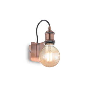 Miedziany metalowy kinkiet lampa ścienna Ideal Lux 163338 Frida E27