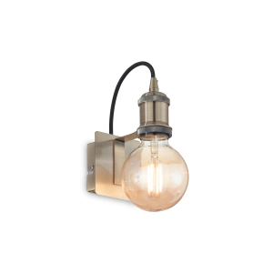 Brunatny metalowy kinkiet lampa ścienna Ideal Lux 163321 Frida E27