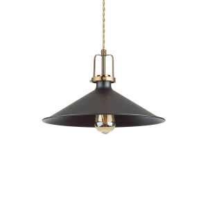 Czarna lampa wisząca z elementami mosiądzu do kuchni Ideal Lux 249087 Eris-4 E27 36cm x 208cm