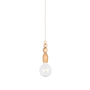 Lampa Wisząca Kolorowe Kable LPL1L01 Loft Pallo E27 drewno bukowe