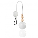 Lampa Ścienna Kinkiet Kolorowe Kable LBLGSKB03 Loft Bala E27 jasnoszary/drewno bukowe