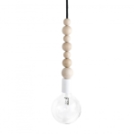 Lampa Wisząca Kolorowe Kable LSFBI1B04 Loft Sfarer E27 biały/drewno bukowe