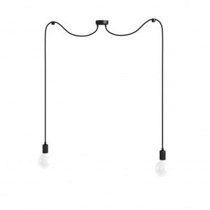 Lampa Wisząca Kolorowe Kable LMMLX2CZ115 Multi Metal Line 2xE27 czarny