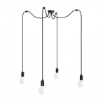 Lampa Wisząca Kolorowe Kable LMMLX4CZ115 Multi Metal Line 4xE27 czarny
