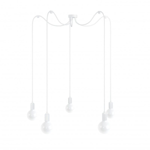 Lampa Wisząca Kolorowe Kable LMMLX5B116 Multi Metal Line 5xE27 biały