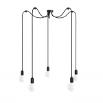 Lampa Wisząca Kolorowe Kable LMMLX5CZ115 Multi Metal Line 5xE27 czarny