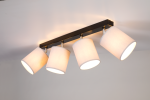 Lampa sufitowa cztery abażury z tkaniny szare na czarnej listwie Britop 56745404 Aprillia 4xE27 90cm