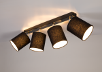 Lampa sufitowa cztery abażury z tkaniny czarne z chromowanym mocowaniem Britop 56746404 Aprillia 4xE27 90cm