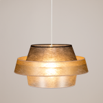 Lampa wisząca abażur flizelinowy czarny złoty srebrny Britop 150089104 Nevoa 1xE27