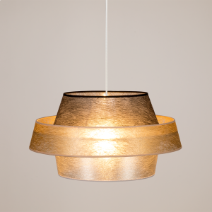 Lampa wisząca abażur flizelinowy czarny złoty srebrny Britop 150089104 Nevoa 1xE27