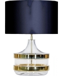 Lampa stołowa szklana podstawa z złotymi dodatkami i czarno złoty abażur 4Concepts L224181308 Baden E27 63cm x 50cm