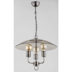 Industrialna lampa wisząca z dymionym płaskim szklanym kloszem i odsłoniętymi oprawkami Nuvola Alfa 62019 3xE27 75cm x 40cm