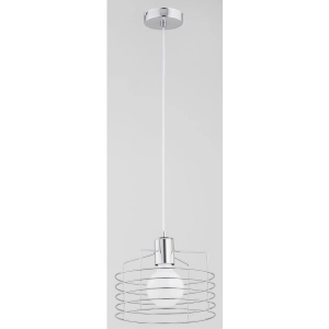Designerska lampa wisząca pojedyncza chrom cylindryczny klosz z metalowych rurek Manta Alfa 60742 E27 90cm x 25cm