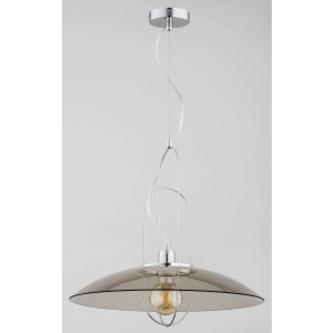 Pojedyncza loftowa lampa wisząca chromowany stelaż i szeroki dymiony szklany klosz Castro Antisol Alfa 60738 E27 90cm x 50cm