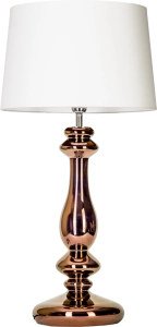 Lampa stołowa miedziana szklana podstawa z białym abażurem 4Concepts L204261228 Versailles E27 79cm x 40cm