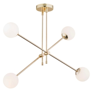 Lampa sufitowa cztery szklane kule na mosiężnych ramionach Argon 1695 Abstract 4xE14