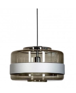 Lampa wisząca antracytowy szklany klosz z białym pasem 4Concepts Z203110000 Umbriel E27 40cm x 225cm