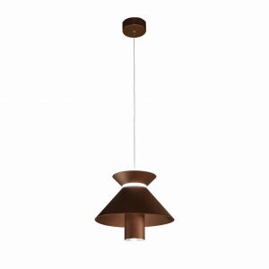 Beżowo piaskowa nowoczesna lampa wisząca do kuchni Vivida International 0077.30.BRO Hollyaudrey LED 30W 3000K 35cm x 300cm
