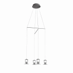 Lampa wisząca szklane klosze kapelusze Vivida International 0081.31.BRL Maryon LED 4x2W 3000K 58cm x 150cm