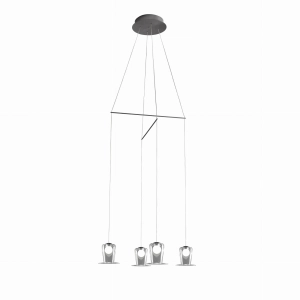 Lampa wisząca szklane klosze kapelusze Vivida International 0081.31.BRL Maryon LED 4x2W 3000K 58cm x 150cm